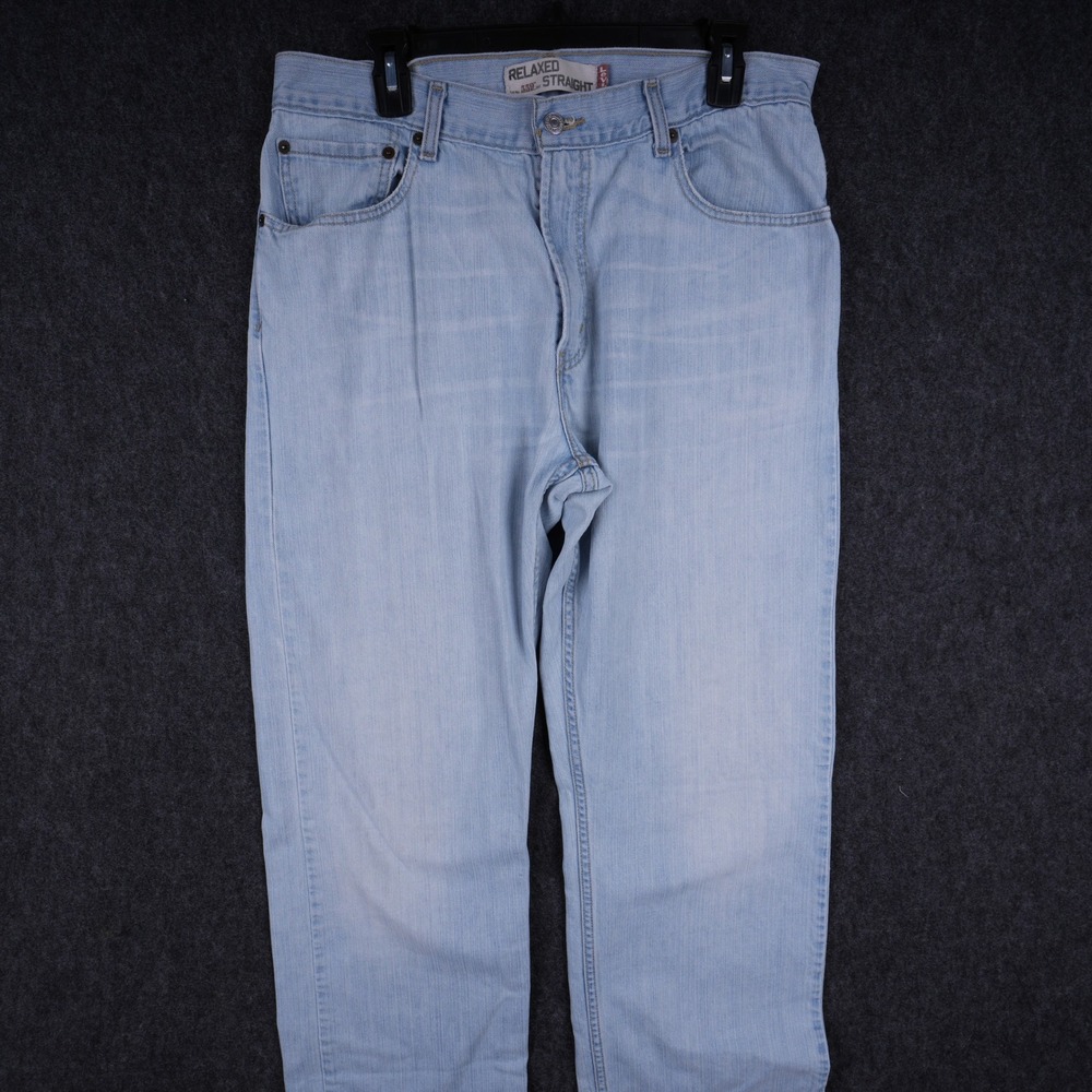Vintage Levis 559 Relaxed Straight Jeans Mens 34x31 Light Wash Fair Cropped Hem